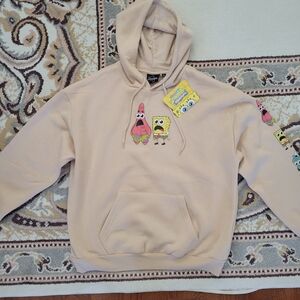 Nickelodeon Beige Hoodie with SpongeBob and Patrick